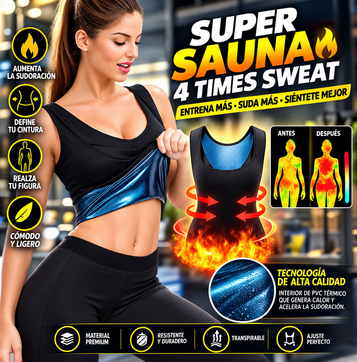 Camiseta Reductora Mujer Efecto Sauna
